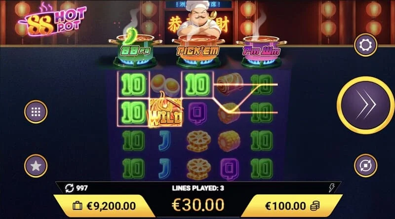88 Hot Pot - win with Wild on the fourth reel